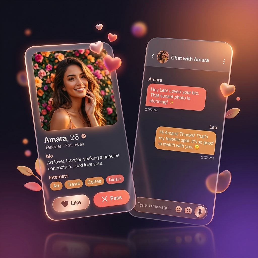 Let's Meet Dating App Mockup